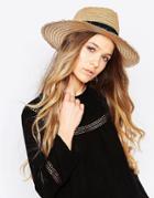 Aldo Straw Panama Hat With Textued Band - Brown