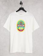 Damson Madder Organic Cotton Oversized T-shirt With Retro Logo-white