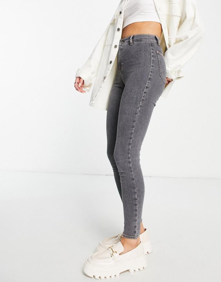 Topshop Joni Jeans In Gray-grey