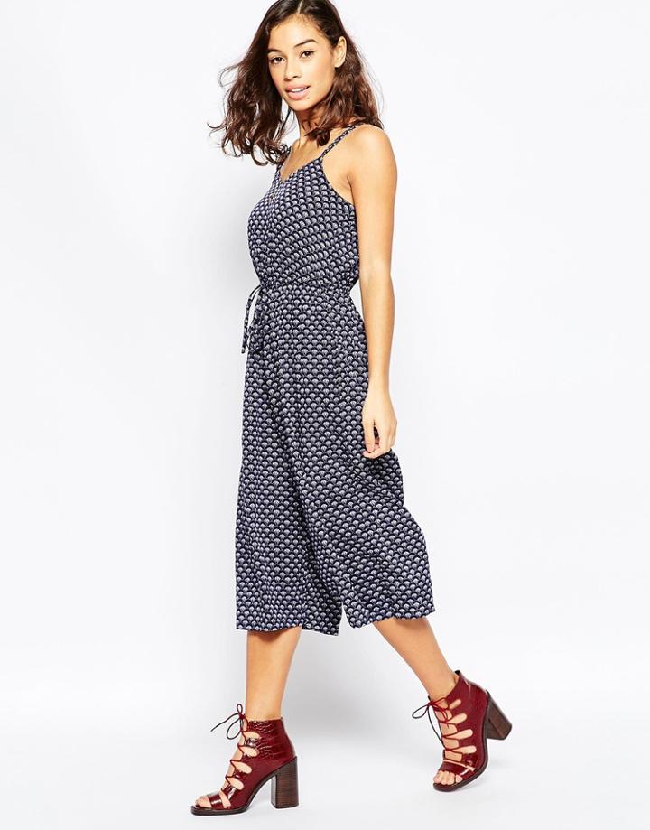 Diya Culotte Jumpsuit - Navy Print