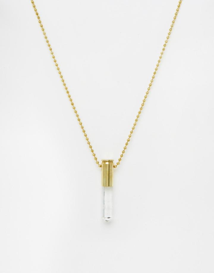 Lovebullets Clear Quartz Crystal Necklace - Gold