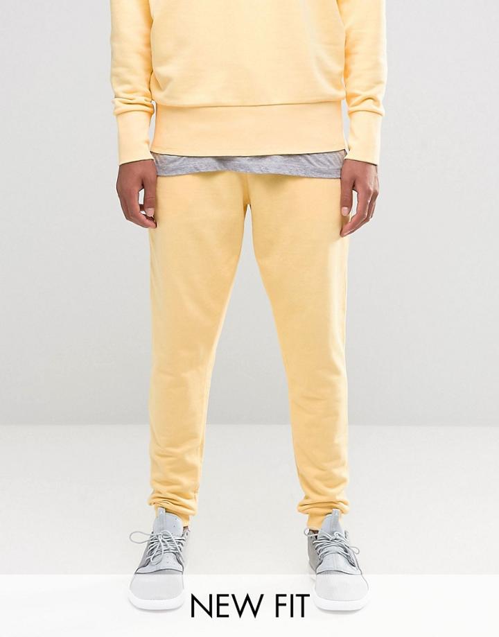Asos Skinny Joggers In Yellow - Yellow