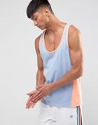 Asos Tank With Cut & Sew Panels - Blue