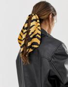 Asos Design Hair Scarf In Tiger Print - Multi