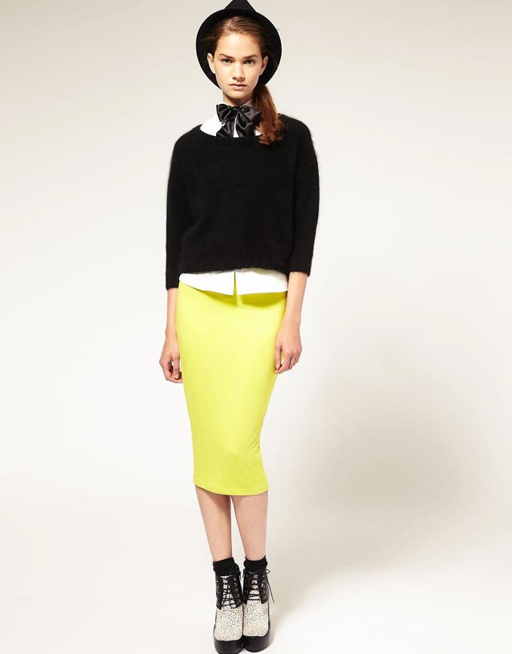 Asos 7/8 Pencil Skirt - Green