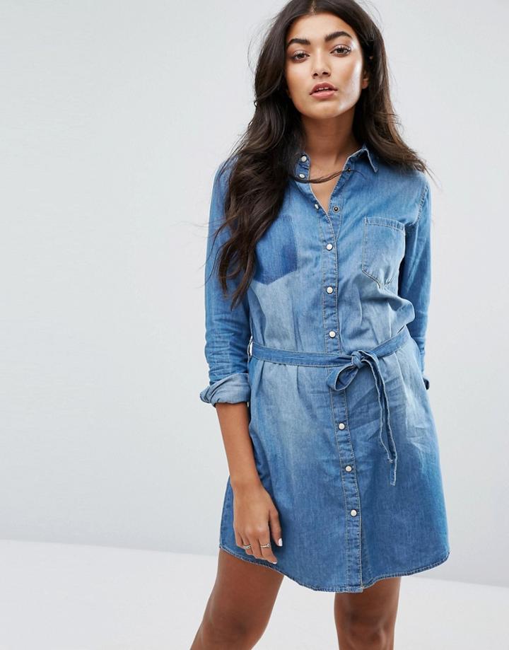Jdy Western Denim Dress - Blue