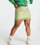 Daisy Street Plus Mini Skirt In Wavy Checkerboard Mesh - Part Of A Set-multi
