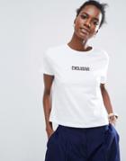 Asos T-shirt With Exclusive Print In Boxy Fit - White