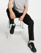 Jack & Jones Intelligence Wide Leg Chino With Drawstring Waist In Black