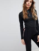 Jdy High Neck Zip Top - Black