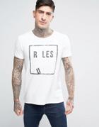 Boss Orange By Hugo Boss Rules Print T-shirt Regular Fit Slub - White