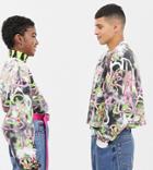 Collusion Unisex X Rene Matic Cropped Printed Sweatshirt In Black - Multi