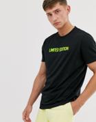 Brave Soul Neon Slogan T-shirt-black