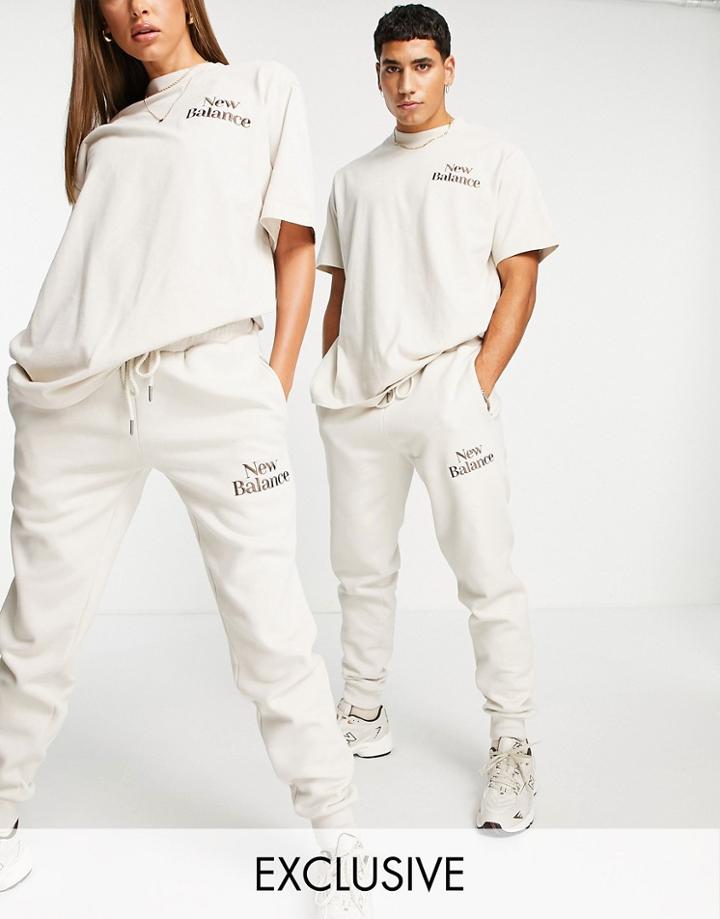 New Balance Cookie Sweatpants In Beige And Brown-neutral