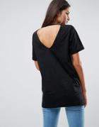 Asos T-shirt With Cutout Back - Black