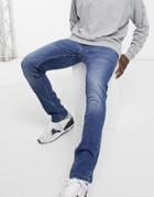 Voi Hexton Slim Jeans In Mid Blue-blues