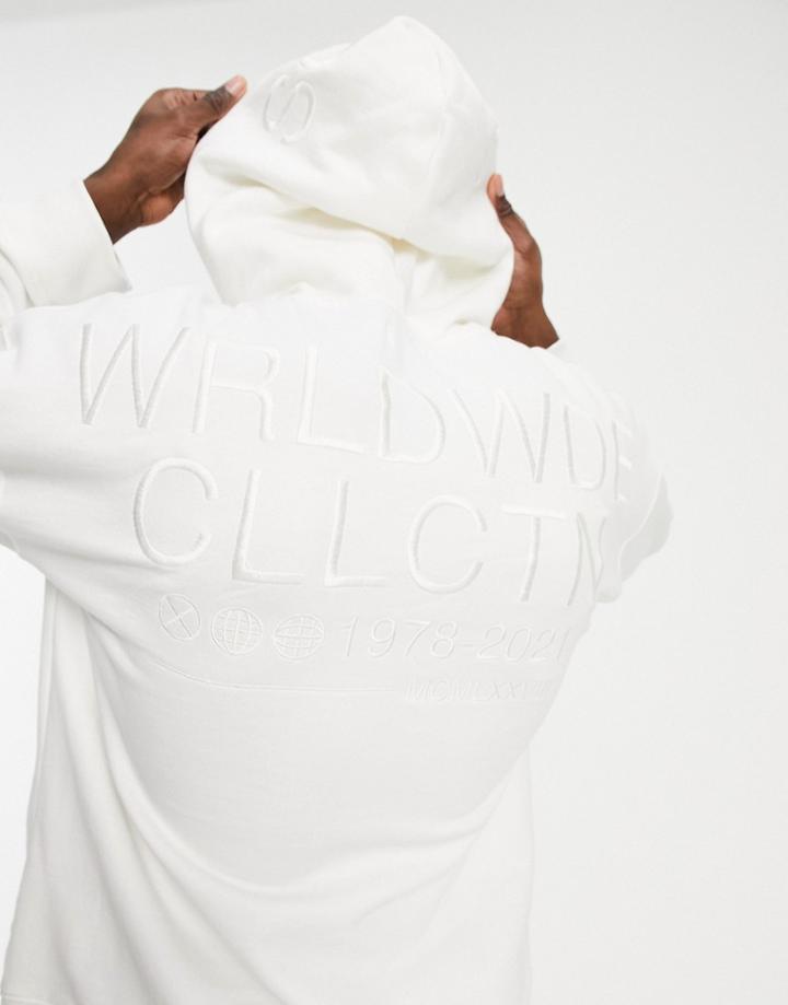 Topman Signature Back Print Hoodie In White