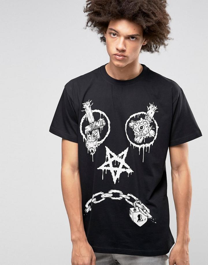 Long X Mishka Vex T-shirt In Oversized Fit - Black