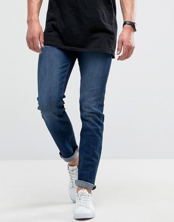 Loyalty And Faith Pillar Slim Stretch Jeans In Dark Wash - Blue
