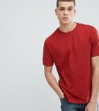 Asos Design Tall Relaxed Fit T-shirt With Crew Neck In Red - Red