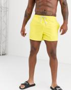 Asos Design Swim Short In Pastel Yellow Short Length