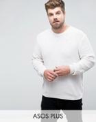 Asos Plus Textured Sweater In Cream - Beige