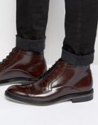 Ted Baker Baise Leather Lace Up Boots - Brown