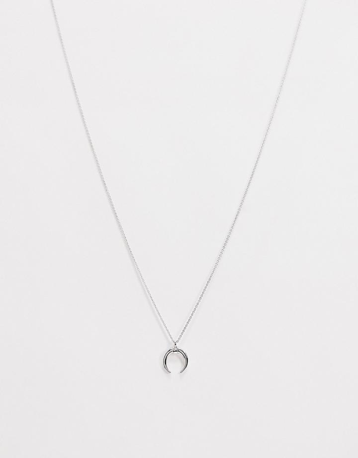 Designb Horn Pendant Necklace In Silver - Silver