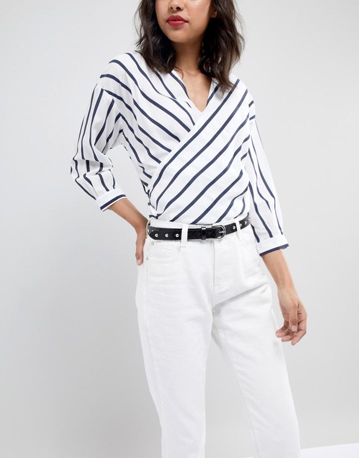 Pieces Stud Chevron Detail Belt - Black