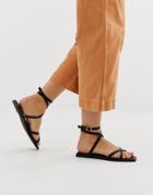 Asos Design Foresight Strappy Sandals In Black - Black