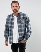 Brave Soul Brushed Checked Shirt - Navy