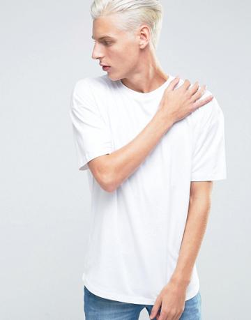 Adpt T-shirt With Crew Neck In Boxy Fit - White
