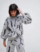 Asos White Embellished Sweatshirt Two-piece - Gray