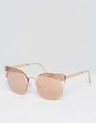 Monki Rose Gold Cat Eye Sunglasses - Rose Gold