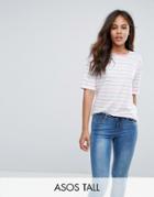 Asos Tall T-shirt In Candy Stripe - Multi