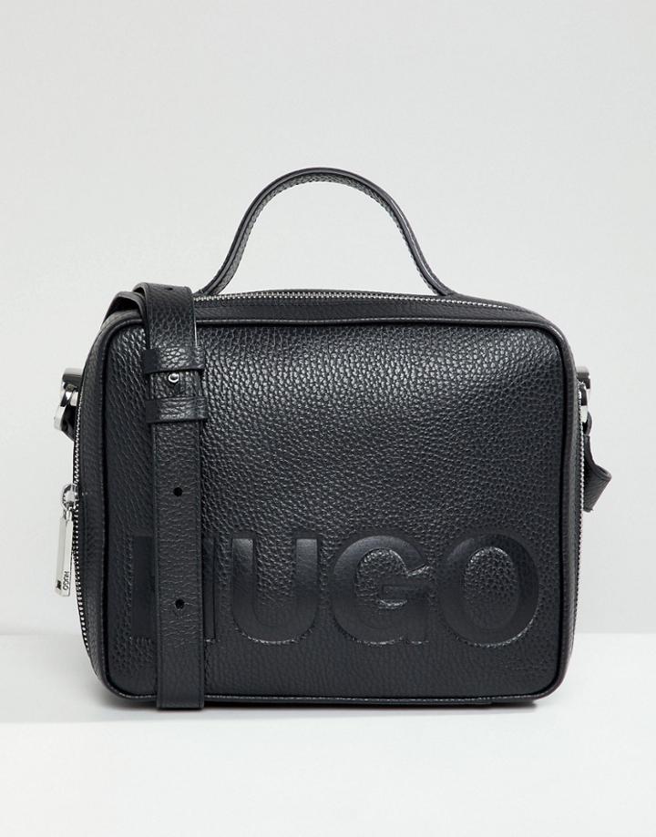 Hugo Logo Box Bag In Black - Black