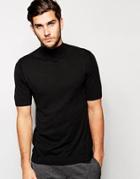 Asos Knitted T-shirt With Turtleneck - Black