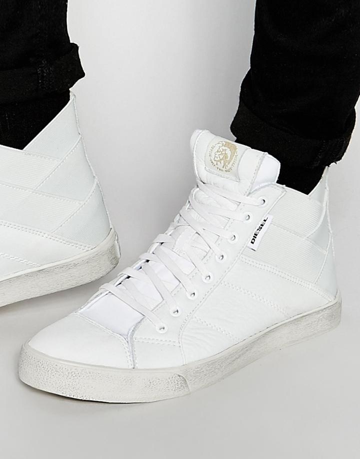 Diesel Woven Back Sneakers - White