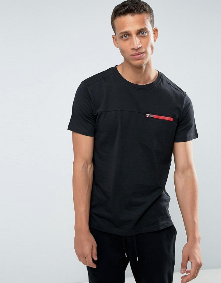 Loyalty And Faith Zip Detail T-shirt - Black