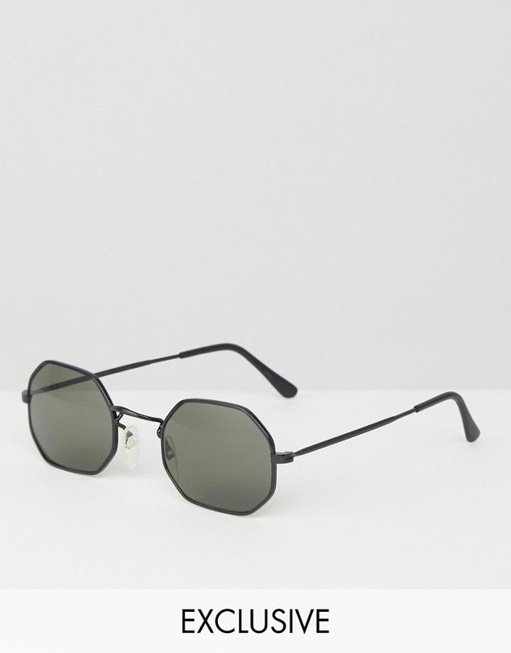 Reclaimed Vintage Inspired Square Sunglasses - Black