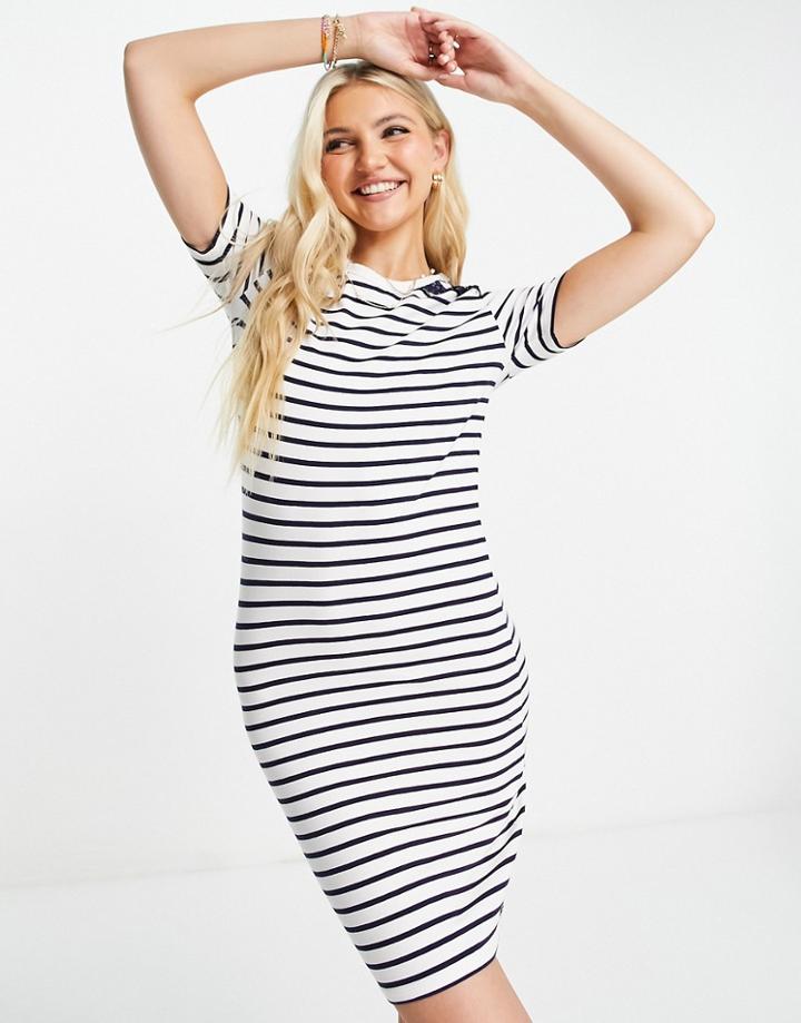 Superdry Eden Lace Trim Stripe Dress In Multi