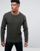 Brave Soul All Over Mini Cable Sweater - Green