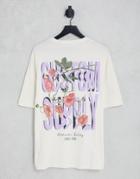 Jack & Jones Originals Oversized T-shirt With Floral Back Print In White