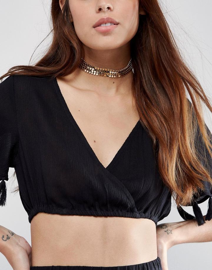 Asos Chainmail Choker Necklace - Gold