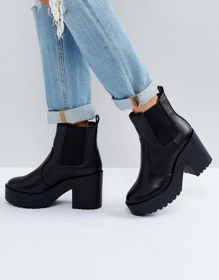 New Look Chunky Heeled Chelsea Boot - Black