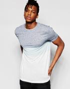 Asos Longline T-shirt With Two Color Dip Dye And Scoop Hem