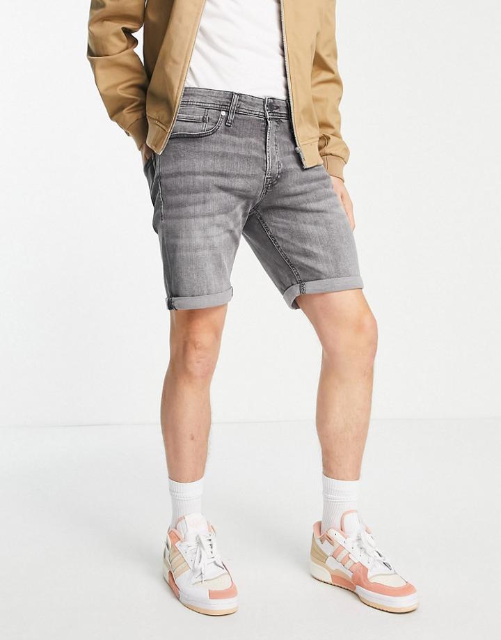 Jack & Jones Denim Shorts In Gray