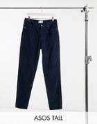 Asos Design Tall Classic Rigid Corduroy Jeans In Navy