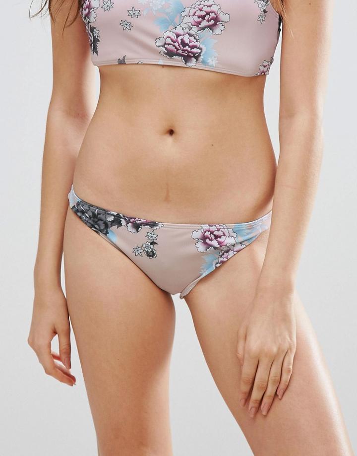 Jaded London Bird Print Bikini Bottoms - Pink