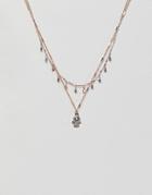 Aldo Gold Multi Layer Embellished Cross Necklace - Gold